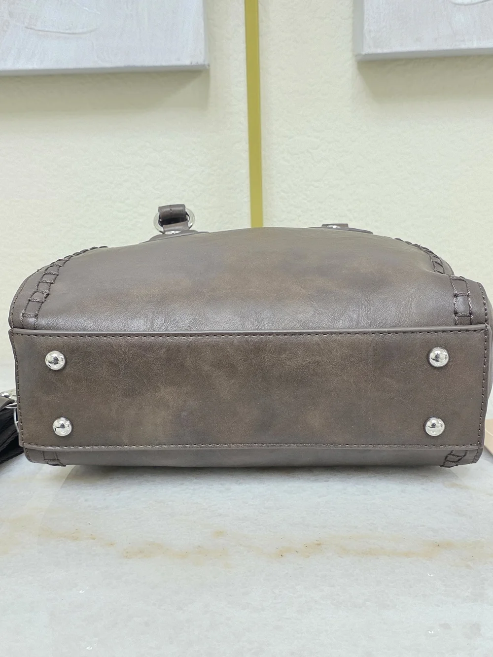 JustFab Brown Dome Satchel Handbag Top Handle Bag NWT
